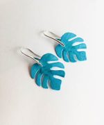 pendientes hoja de monstera papel reciclado